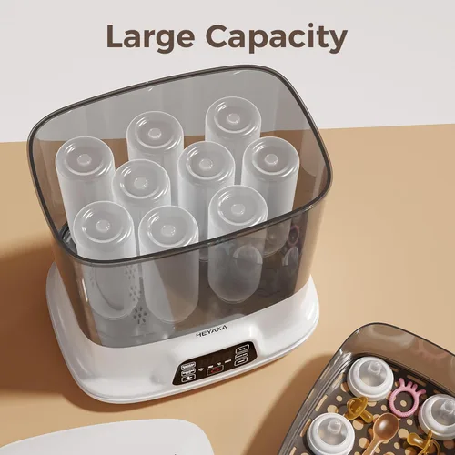 Miniatura 5 de HEYAXA Steri-lizer y secadora para biberones, 10 botellas de gran capacidad, vaporizador eléctrico 4 en 1 y secadora para todas las botellas, piezas