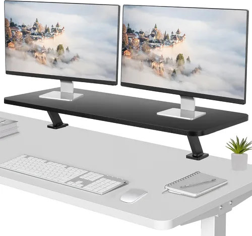 Miniatura 10 de VIVO Estante de escritorio ergonómico pequeño de 26 pulgadas, soporte elevador para monitor de computadora, organizador de escritorio con capacidad