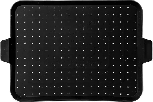 Rack para hornear y pantalla antisalpicaduras para sartén Beckon Ware | Marca de EE. UU. | 17.5 x 12 pulgadas, negro, bandeja de hornear de silicona