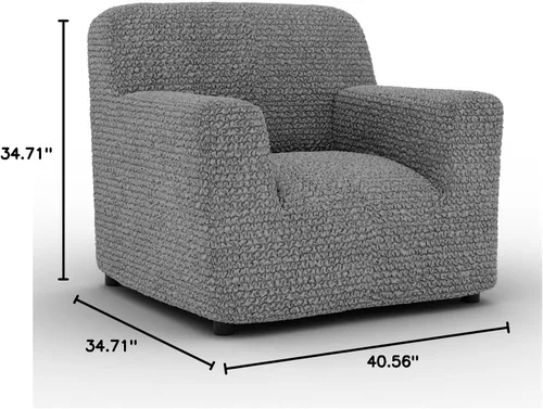 Miniatura 10 de PAULATO BY GA.I.CO. Funda para Silla - Funda para Sillón - Funda para Sillón - Funda de Tela Suave - Protector de Muebles Elegante de Ajuste Ceniza