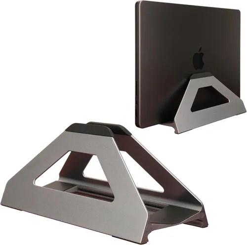 Miniatura 7 de Soporte vertical para laptop, soporte de ahorro de espacio para MacBook con ajuste de ancho sin herramientas, bonito aluminio anodizado