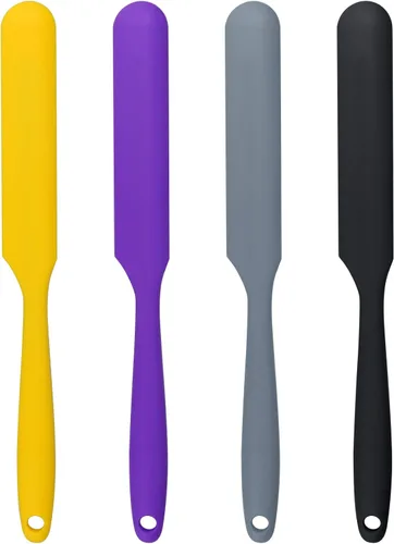 Juego de 4 espátulas de silicona resistentes al calor, para tartas, crema y mantequilla, espátulas para mezclar, raspador de masa antiadherente,
