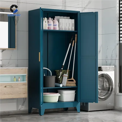 Miniatura 6 de COFaR Armario de metal de 71 pulgadas, armario de acero con barra ajustable para colgar y estantes, 2 puertas de almacenamiento para dormitorio