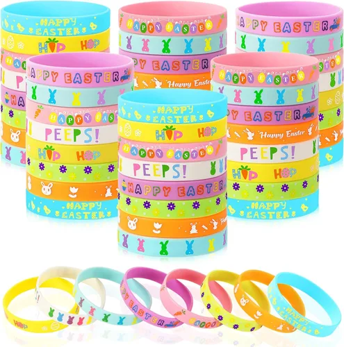 Miniatura 10 de JUNEBRUSHS 64 piezas de pulseras de silicona para fiesta del 100º día de escuela