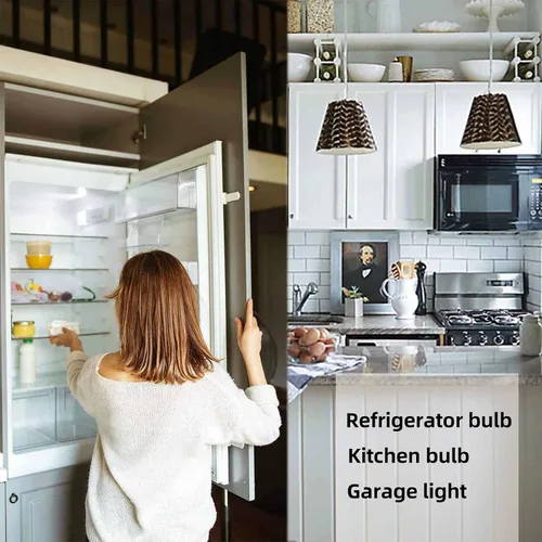 Miniatura 2 de Bombilla LED AC 100-265V 3.5W de repuesto KEI D34L para refrigerador 40 W equivalente a halógeno E26 Electrodoméstico Luz blanca 6000K 600Lm 4W T10
