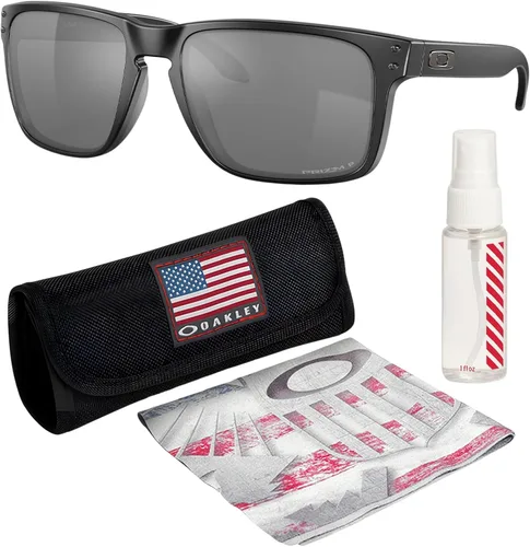 Miniatura 13 de Oakley HOLBROOK XL OO9417 Square Shape Sunglasses With Official Eyewear Kit Marco de acero Lente polarizada negra Prizm