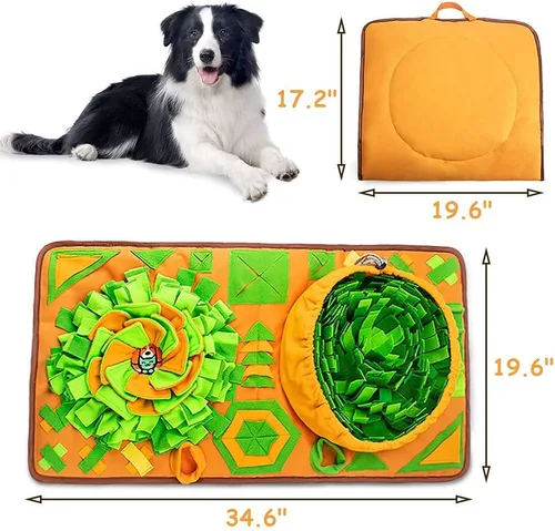 Miniatura 6 de AWOOF Tapete grande para olfatear perros interactivos, 34.6 x 19.6 pulgadas, papel chirriante y arrugado, antideslizante, fácil de limpiar