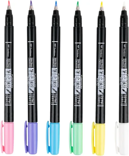 Miniatura 5 de Tombow 56448 Fudenosuke - Bolígrafos de pincel, color pastel, paquete de 6