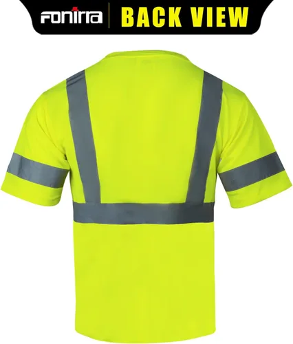 Miniatura 3 de FONIRRA Paquete de 3 camisas reflectantes de seguridad de alta visibilidad para hombres de alta visibilidad para trabajo de construcción con manga
