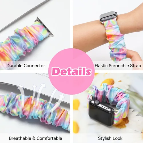 Miniatura 4 de [Paquete de 3] banda elástica para niños compatible con Apple Watch Band de 1.496 pulgadas, 1.575 pulgadas, 1.614 pulgadas, 1.654 pulgadas, 1.732