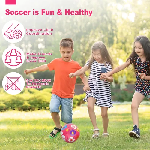 Miniatura 3 de Soccer Balls Size 3 for Girls Soccer Ball for Kids Aged 4-6 6-8 Beginners Outdoors Sports Ball Recreation Playing Ball Birthday Christmas Back to