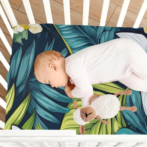 Miniatura 8 de Fitted Crib Sheets Tropical Palm Leaf Mini Crib Sheets for Boy & Girl Toddler Mattress Sheets Playard Sheet 21216115