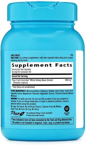 Miniatura 2 de GNC Total Lean Phase 2 Controlador de carbohidratos, disminuye el impacto calórico de los carbohidratos, 120 cápsulas