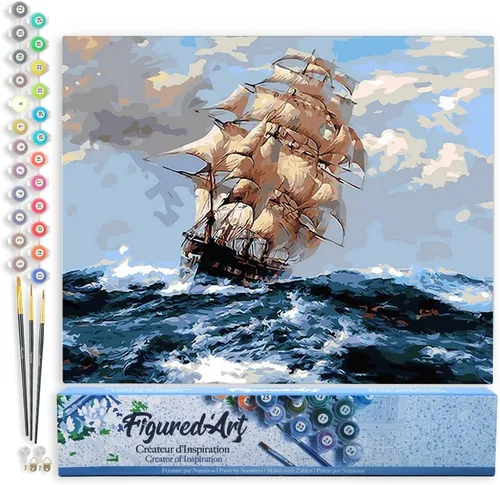 Miniatura 121 de Figured'Art - Juego de pintura por números, lienzo enrollado sin marco, para manualidades, para adultos, 16 x 20 pulgadas, jarrón de peonías
