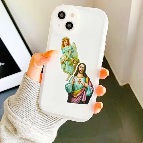 Miniatura 5 de Calcomanías católicas religiosas, paquete de calcomanías de fe y cruz de la Biblia religiosa, regalos para adultos, adolescentes y niños, 60 Jesús a