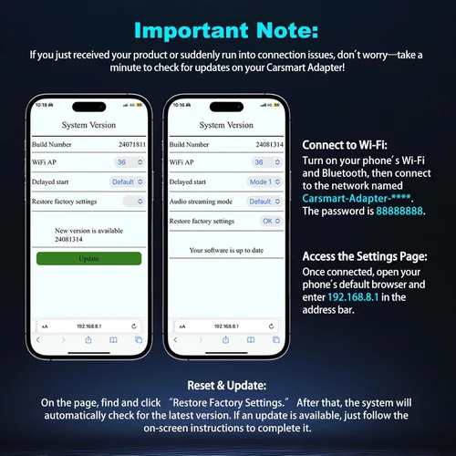 Miniatura 5 de Adaptador Carplay inalámbrico 2 en 1, convertidor con cable a adaptador inalámbrico para Apple iPhone y Android Auto, conexión automática Plug &