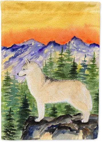 Caroline's Treasures SS8285GF Bandera de jardín de Husky siberiano para buzón, bandera decorativa para patio exterior, obras de arte de patio, Husky