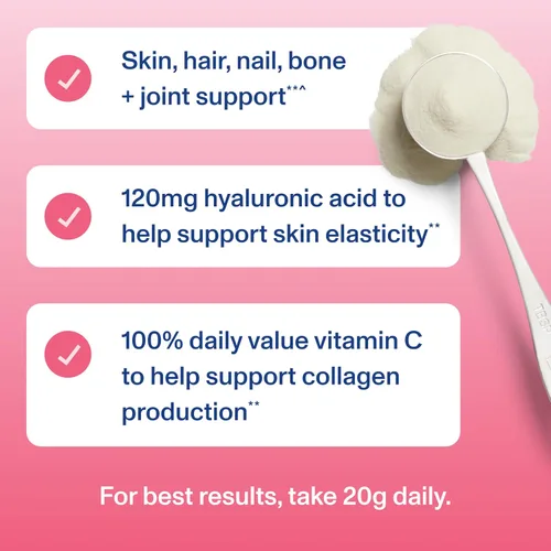 Miniatura 6 de Vital Proteins Péptidos de colágeno avanzados, péptidos hidrolizados con ácido hialurónico y vitamina C, sabor fresa y limón, 10.5 onzas