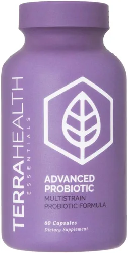 Terra Health Essentials Probióticos avanzados | 50 mil millones de UFC | Reduce la hinchazón y los gases, apoyo inmunológico | Suministro para 30