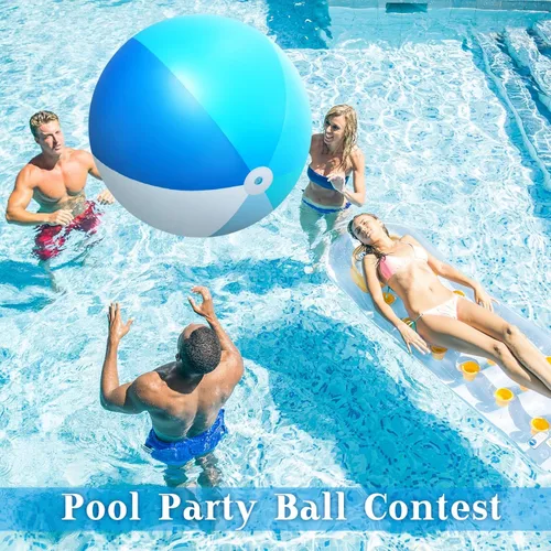 Miniatura 5 de Ceenna 2 Piezas Pelotas de Playa Gigantes de 60 Pulgadas Pelotas Inflables Grandes de Juguete para Piscina Juguetes de Natación de Verano Fiestas