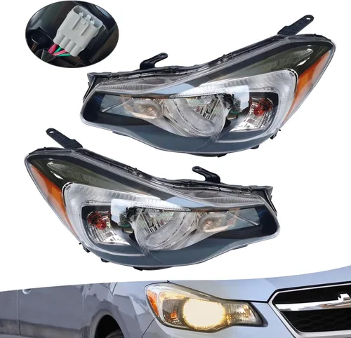 Miniatura 2 de CNCEST Par de faros delanteros halógenos, ajuste directo, carcasa cromada, lente transparente, para modelos Subaru Impreza 2015-2016, delantero