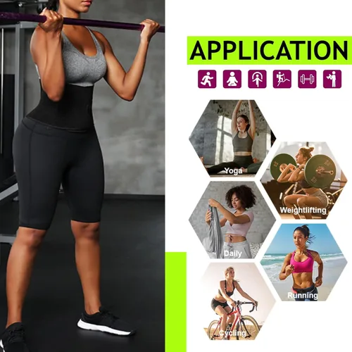 Miniatura 6 de huiming Pantalones cortos de sauna para mujer, cintura alta, entrenamiento de cintura estomacal, leggings adelgazantes, pantalones moldeadores