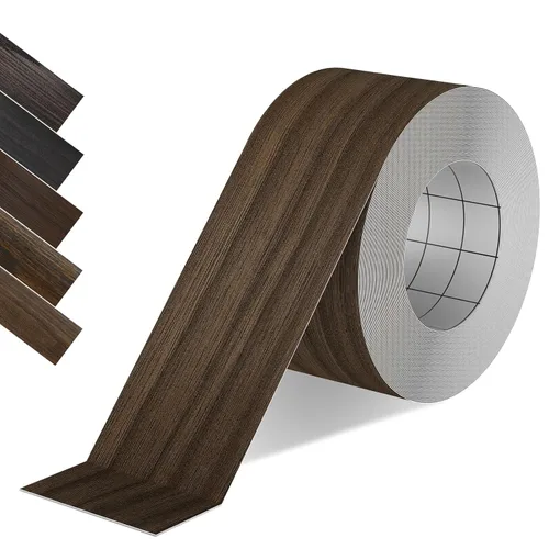 Miniatura 24 de Bandas de borde de PVC negro, rollo de 1 1/2 "x 10 pies - Borde flexible pre-pegado