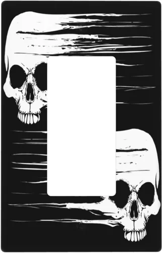 Cubierta de placa de interruptor de luz basculante de esqueleto blanco y negro para decoración de pared para el hogar, dormitorio, cocina, Single