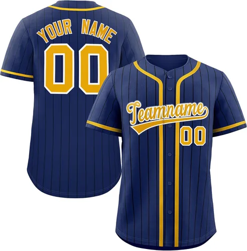 Miniatura 36 de Camiseta de béisbol de rayas finas personalizada hipster hip hop, camisetas deportivas con nombre y número del equipo personalizado para hombres