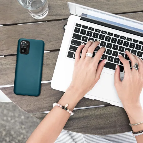 Miniatura 6 de kwmobile Funda compatible con Xiaomi Redmi Note 10 / Note 10S - Funda de silicona TPU metálica suave y delgada - Azul caribeño metálico