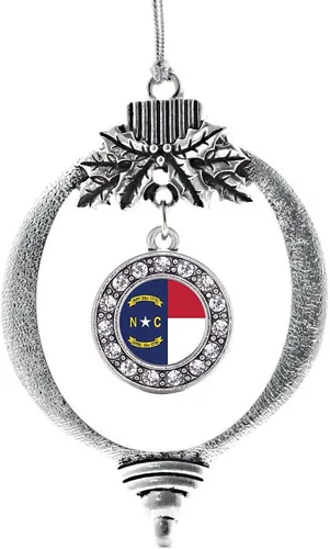 Miniatura 175 de Inspired Silver - Twin One - Adorno festivo de Navidad de plata - Adorno festivo de árbol de Navidad con dije de círculo y circonita cúbica
