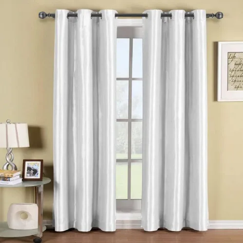 Royal Tradition Cortinas opacas de 42 x 96 pulgadas, juego de 2 paneles de cortinas blancas con aislamiento térmico para oscurecer la habitación