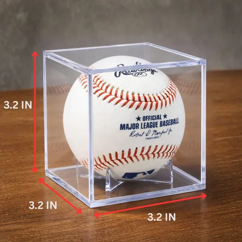 Miniatura 2 de Baseball Cube (2 unidades) – Caja de exhibición de acrílico transparente con protección UV – Soporte de pelota de juego autografiado