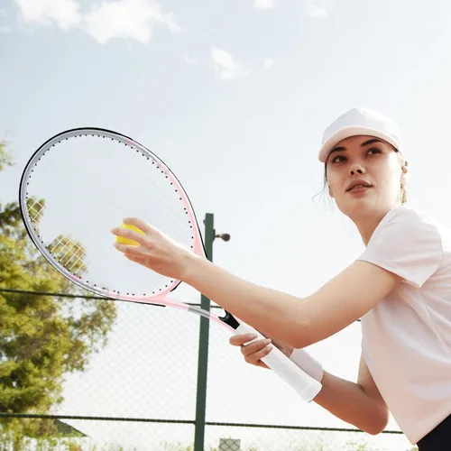 Miniatura 8 de bo'weiqi Juego de raquetas de tenis recreativas de 27 pulgadas para 2 jugadores, raquetas de tenis ligeras preencordadas para principiantes, incluye