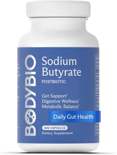 Miniatura 9 de BodyBio Butirato - Postbiótico para la Salud Intestinal, Apoyo Digestivo, Alivio de Hinchazón, Gases y Estreñimiento, Reparación de Intestino