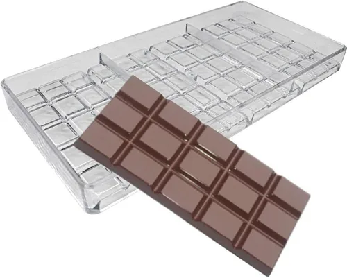 Miniatura 7 de Grainrain - Molde de policarbonato para chocolate, molde de barra de chocolate, 4 cavidades (19394)