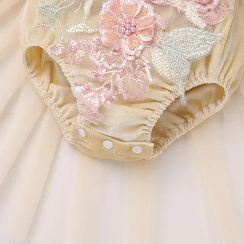 Miniatura 6 de ODASDO Conjunto de ropa de 2 piezas para bebé niña para primer cumpleaños con encaje y tutú de tul con diadema, conjunto de ropa de 2 piezas