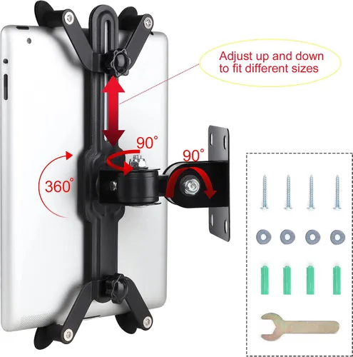 Miniatura 5 de Soporte de pared para tableta, negro, de 7 a 13 pulgadas Adecuado para tabletas, hogares, aulas, lugares médicos, negocios