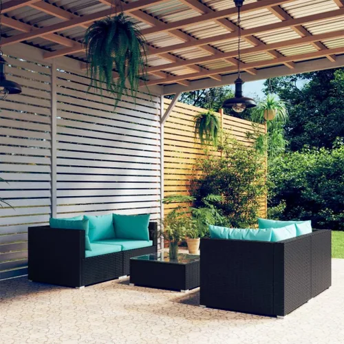 Miniatura 10 de Ensemble de Salon de Jardin 5 Pièces Brun Cannelle Rouge, Meuble d'Extérieur Modulable Pour Terrasse Balcon, Résistant aux UV et à l'Eau avec Grey