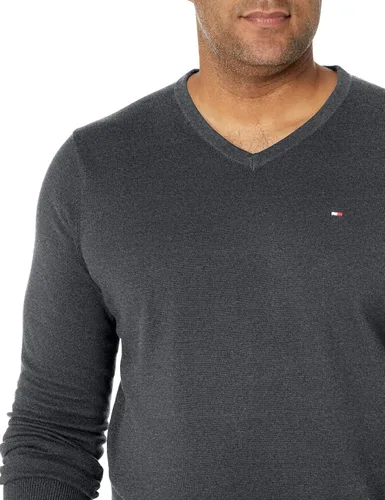 Miniatura 3 de Tommy Hilfiger Suéter esencial de algodón con cuello en V y manga larga para hombre