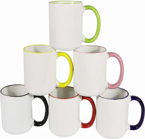 Miniatura 16 de Taza de café de cerámica de 15 onzas en caja de regalo blanca, 12 colores surtidos, caja de 12