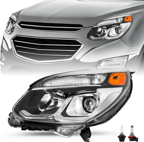 Miniatura 11 de JSBOYAT Par de faros delanteros halógenos Chevy Equinox 2016 2017, par de proyectores, estilo OE, conjunto de faros delanteros de fábrica