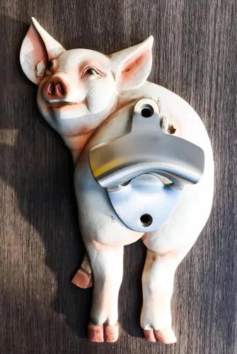 Miniatura 7 de Ebros Gift Rustic Western Farm Babe Porcino Cerdo Porcino Trasero Trasero Pared Culo Pared Soda Cerveza Tapa de botella de vidrio Abridor de metal
