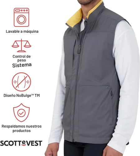 Miniatura 2 de SCOTTeVEST El mejor chaleco de viaje para hombre, 26 bolsillos ocultos, repelente al agua para viajes y más