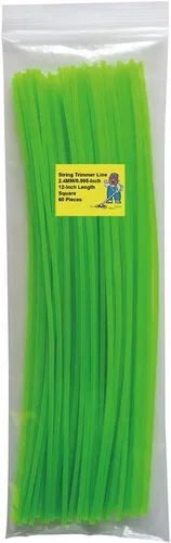60 piezas de línea de repuesto compatibles con Sun Joe SDJ616L, línea cuadrada precortada de 0.095 pulgadas por 12 pulgadas de longitud para césped