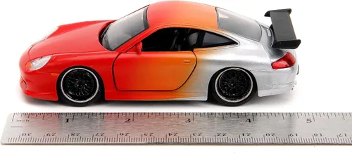 Miniatura 6 de Jada Pink Slips 1:32 W1 Porsche 911 GT3RS - Auto fundido a presión, juguetes para niños y adultos (imprimación rojo/naranja/plata)