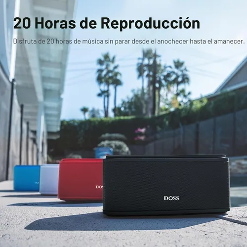 Miniatura 6 de DOSS SoundBox Touch - Altavoz inalámbrico con Bluetooth, sonido HD de 12W con graves ricos, resistente al agua IPX5, 20 horas de reproducción, manos