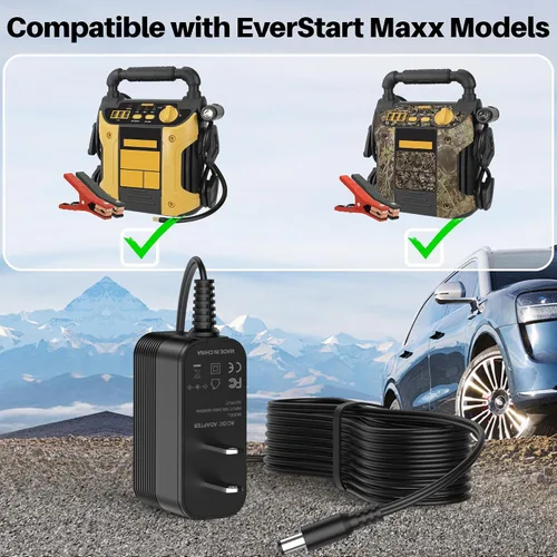 Miniatura 2 de Cable de alimentación de 12V CC para cargador de batería de arranque de EverStart Maxx Compatible con Ever Start Max J7CCE J7CE 800A 800 pico