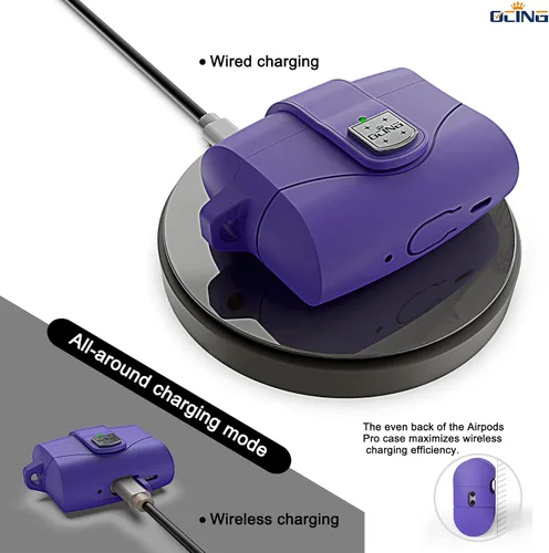 Miniatura 5 de 6 en Uno para Funda de Airpods Pro (2024/2023/2022/2019, 2ª/1ª Gen), Piel de Silicona Suave para Funda de AirPods Pro de 2ª Generación con Bloqueo