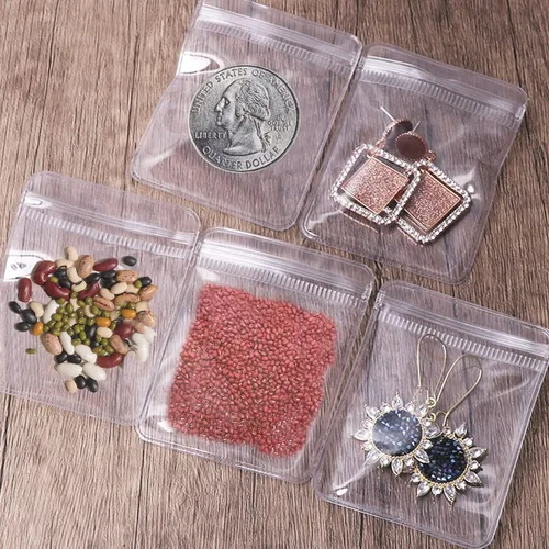 Miniatura 7 de DOERDO - 100 bolsas de plástico transparente de PVC para joyas, antioxidación, con cremallera, antideslustre, para embalaje, joyas, aretes, anillos